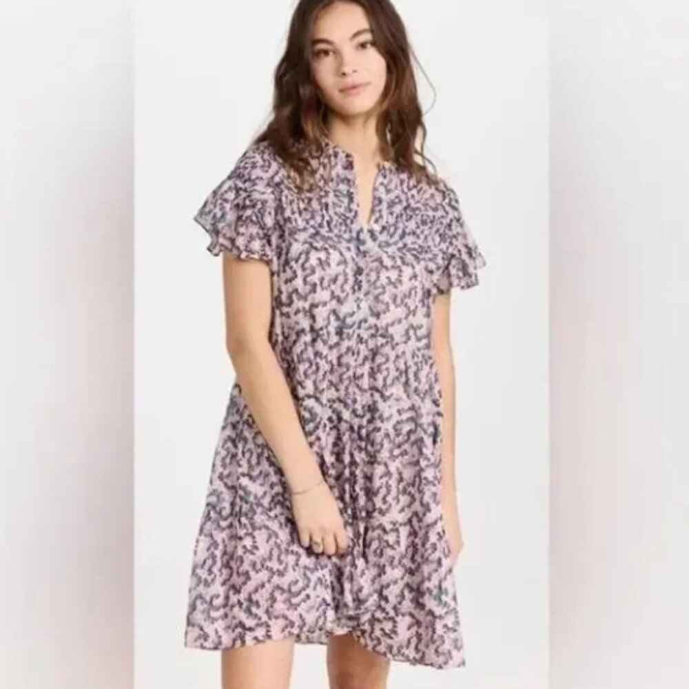 Isabel Marant Etoile Lankazi Cotton Tiers Festival 90s Boho Western Mini Dress 8
